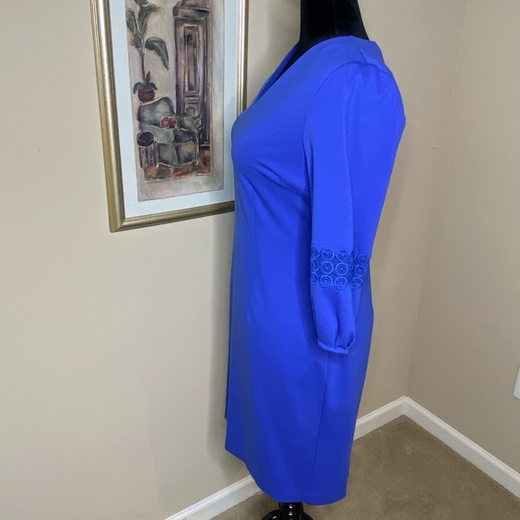 Talbots Vibrant Blue 3/4 Length Sleeve Dress - Picture 2 of 10